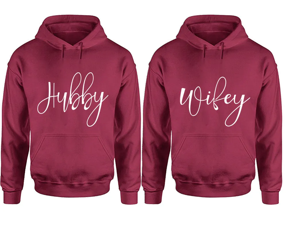 Hubby Wifey Couple Matching Pullover Hoodies