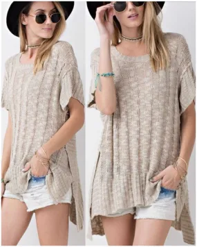 Kathy Soft Cozy Textured Tunic-Sweater