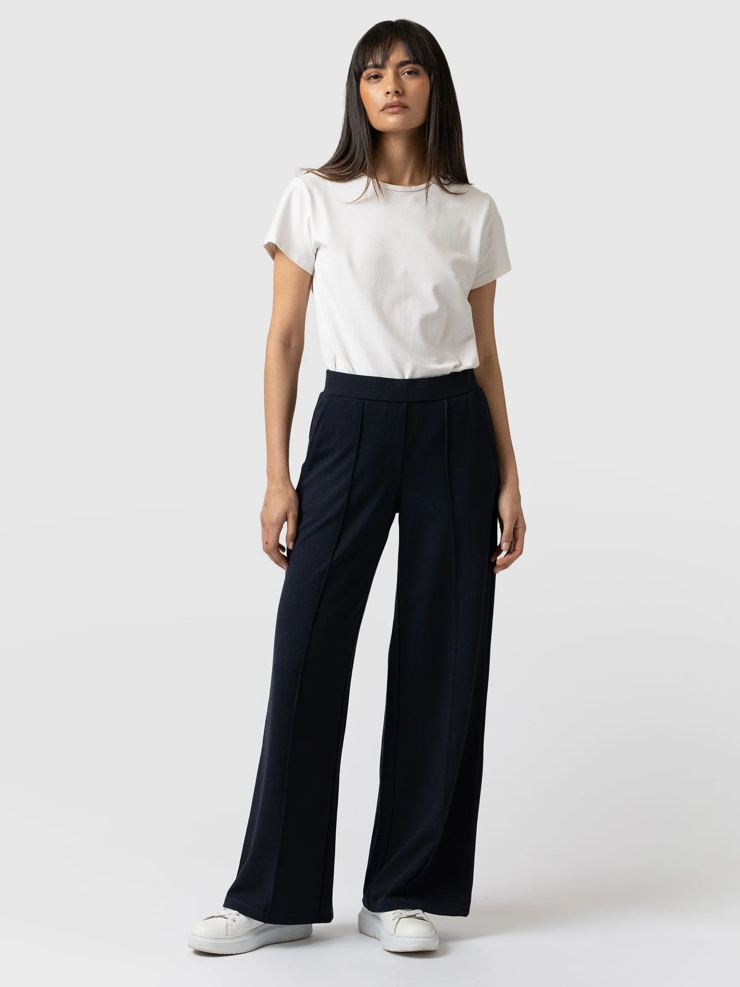 Keller Wide Leg Pant - Navy