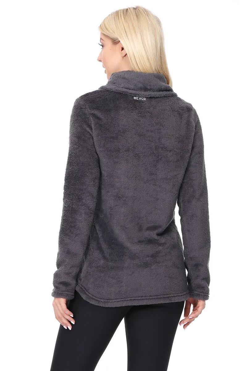 Kristy - Grey Funnel Hoodie w Pockets