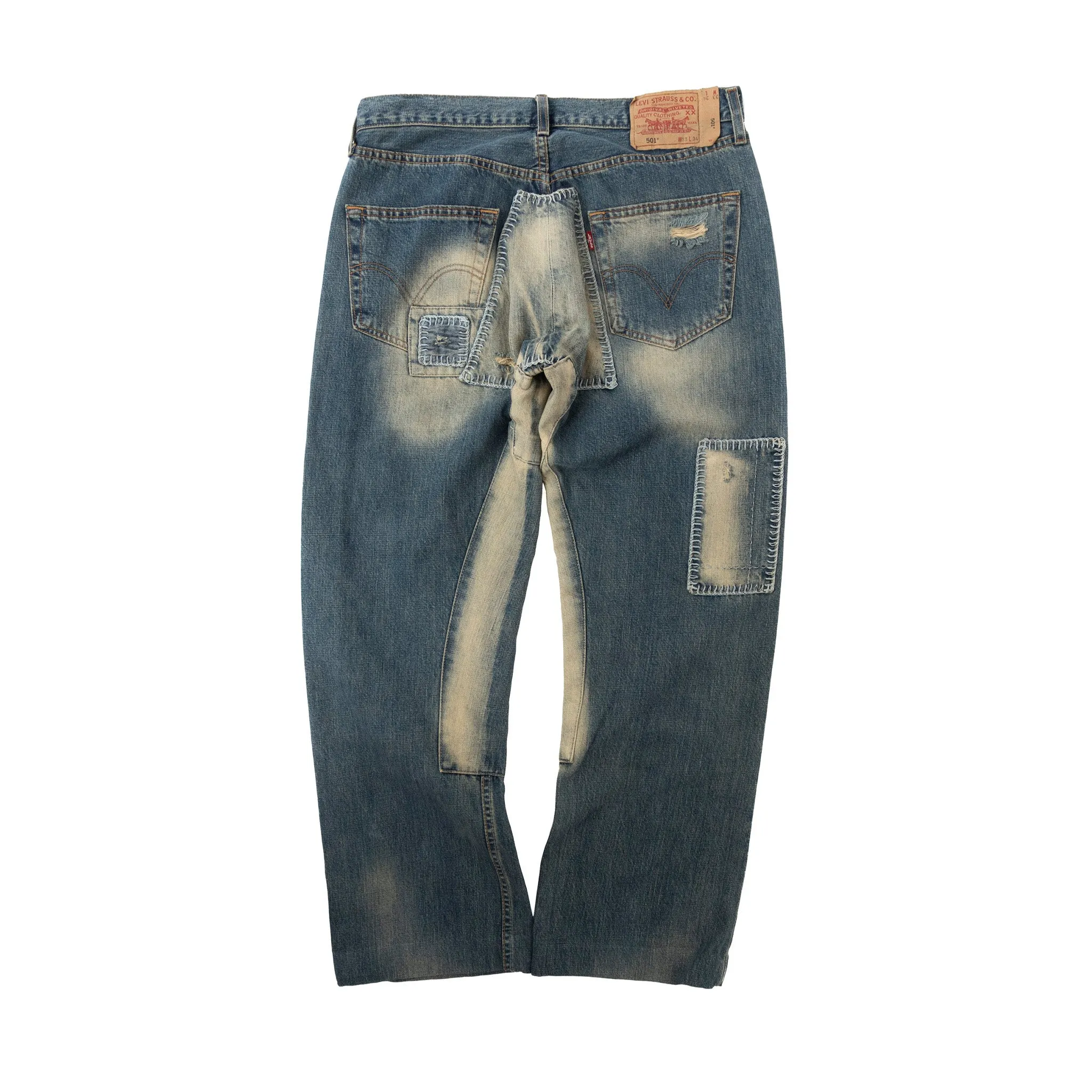 Levis Sashiko Inspired Patchwork Washed Jeans