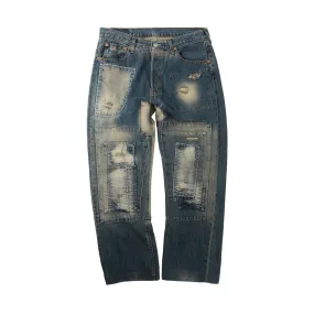 Levis Sashiko Inspired Patchwork Washed Jeans