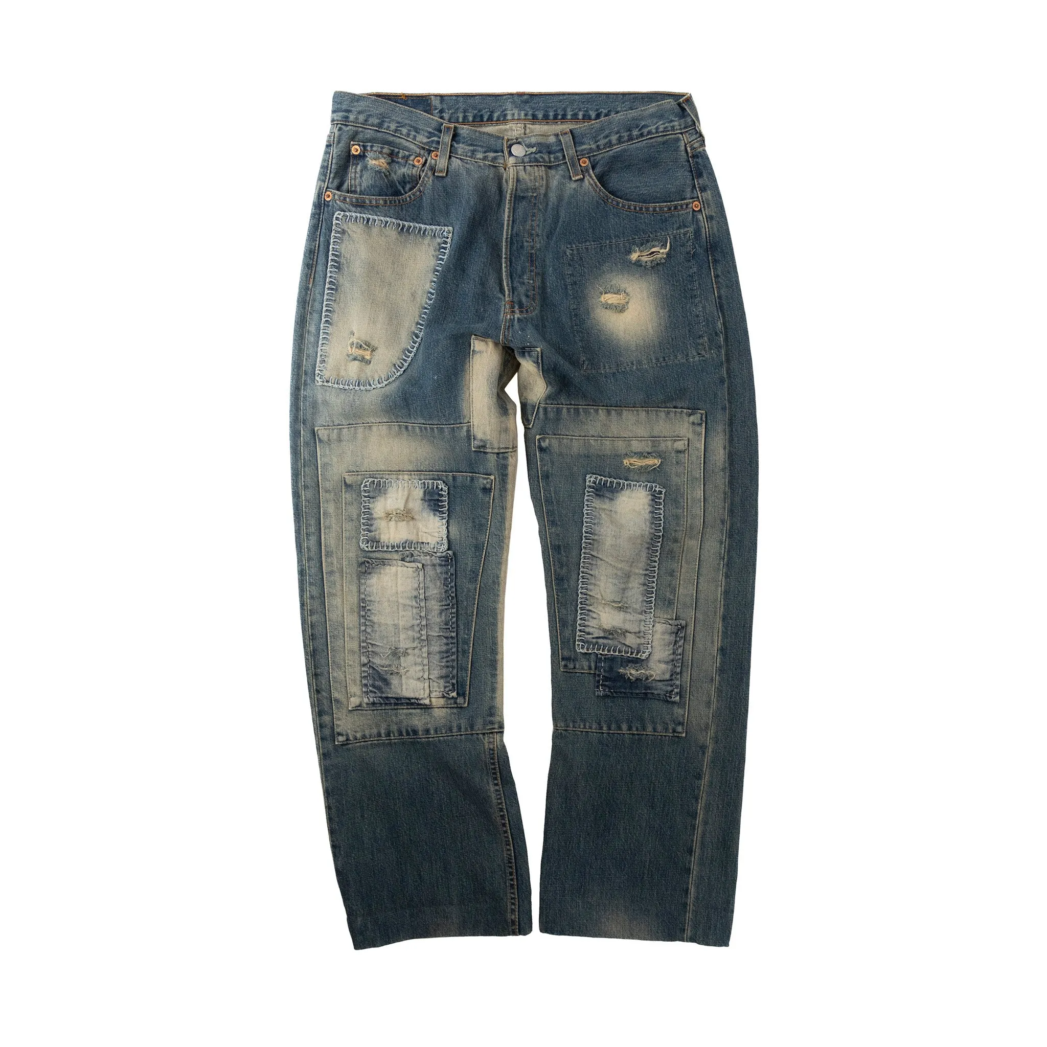 Levis Sashiko Inspired Patchwork Washed Jeans