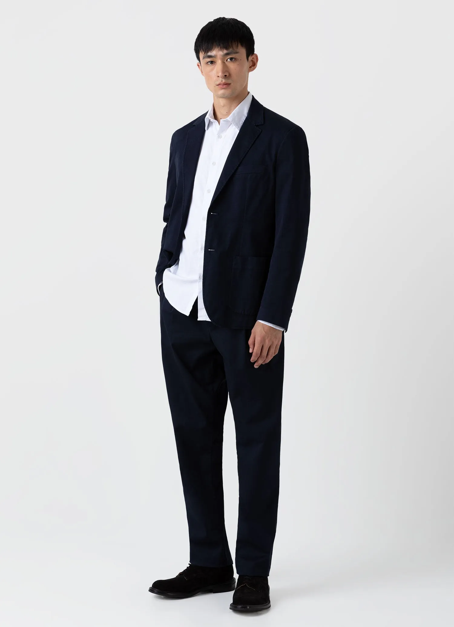 Men's Cotton Two-Piece Suit in Navy