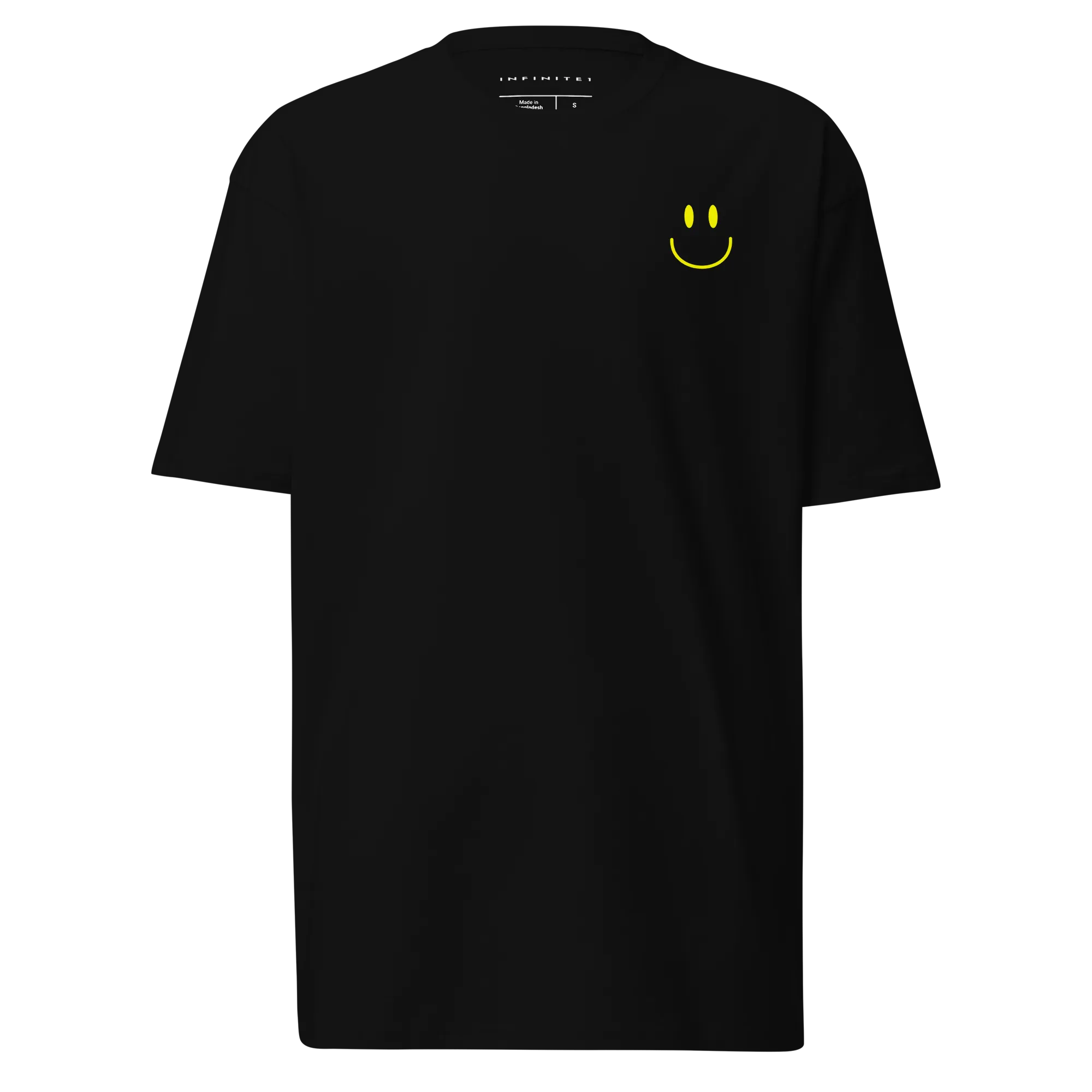 Men’s Smiley Face Graphic And Slogan Black Tee