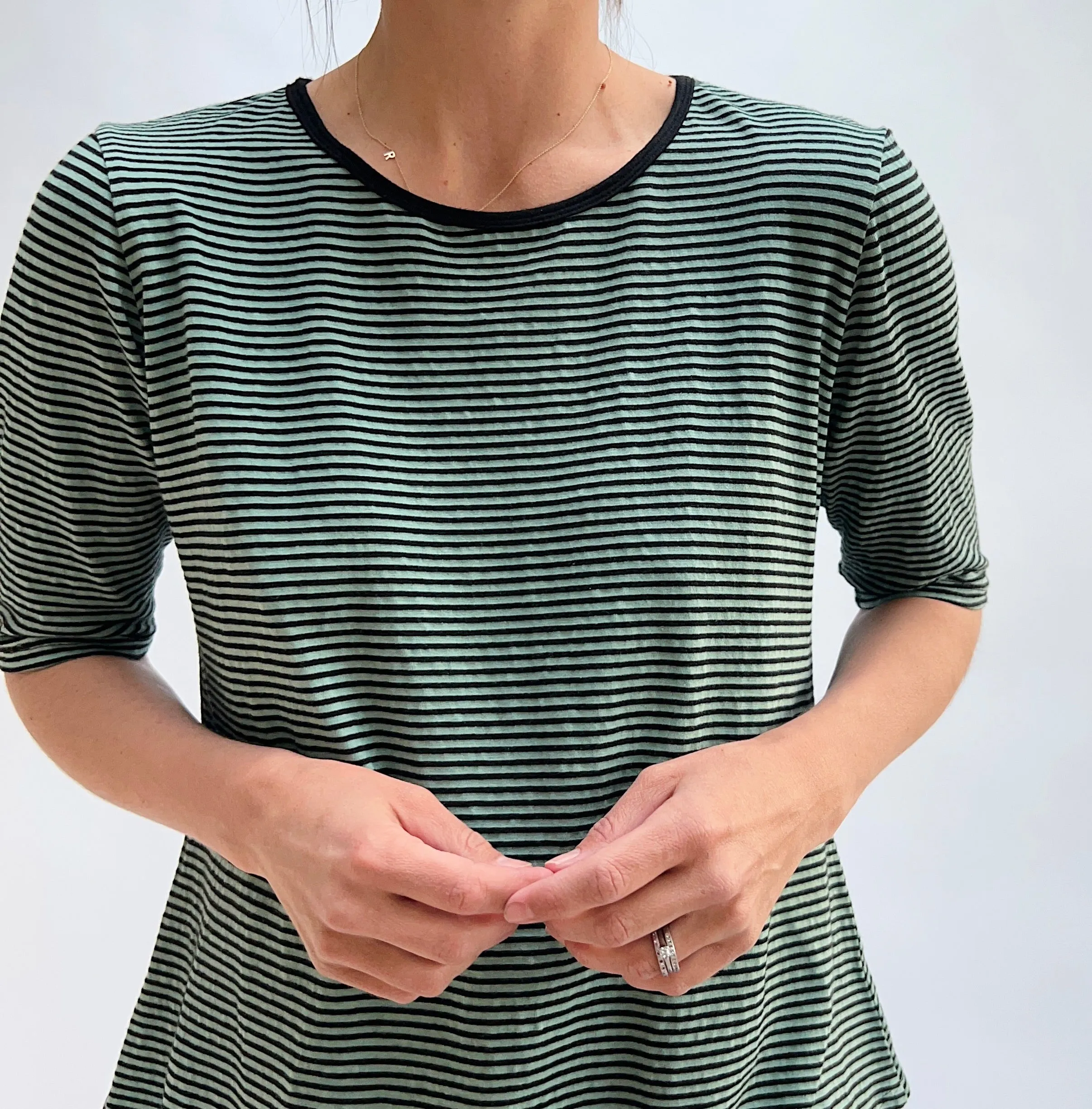 Mill Valley | Striped Tee in Sage