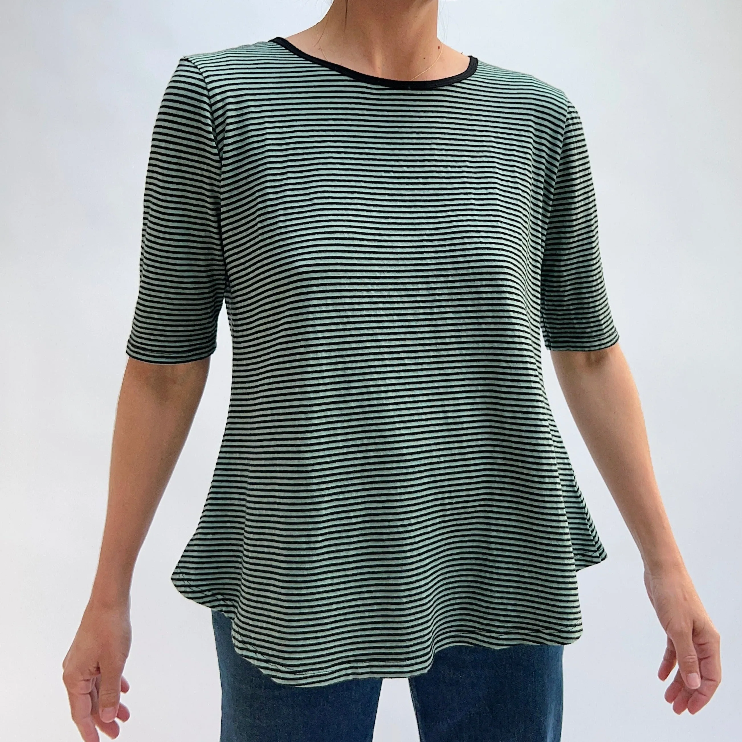 Mill Valley | Striped Tee in Sage