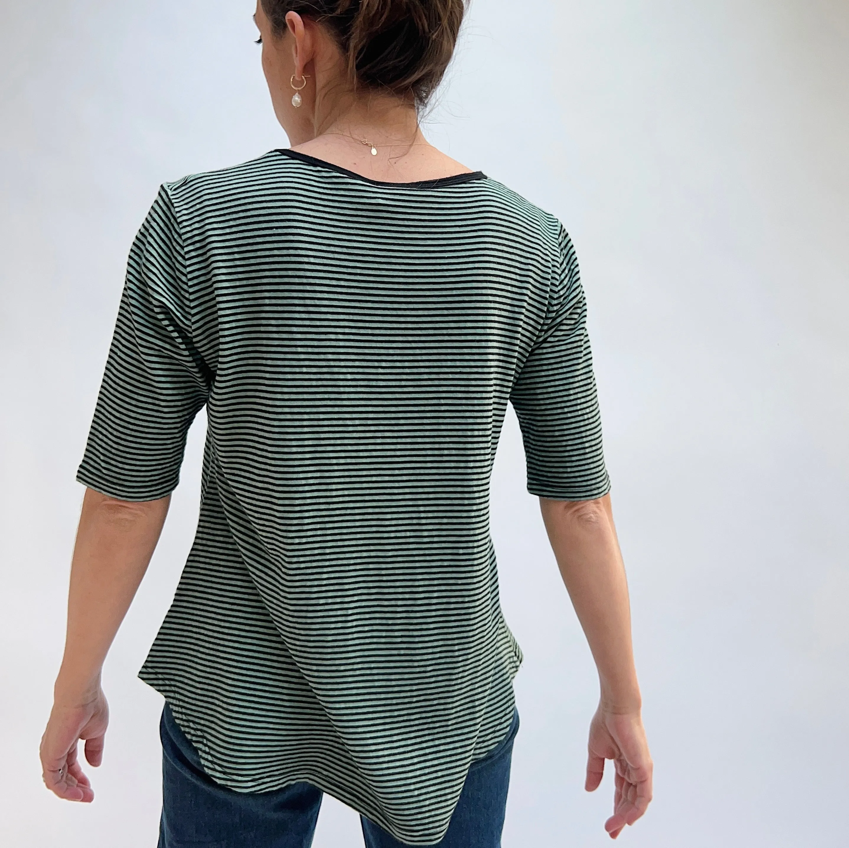 Mill Valley | Striped Tee in Sage