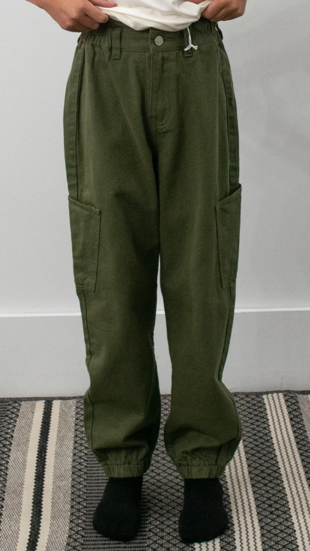 Olive jean joggers