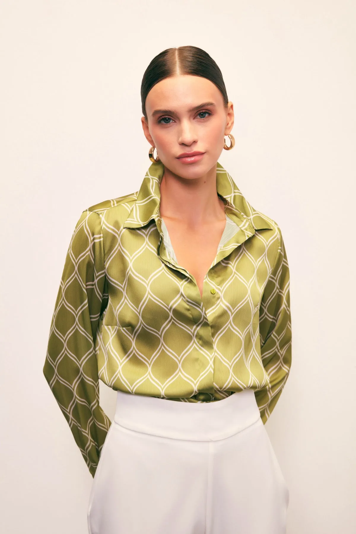 Patterned Classic Shirt - Green