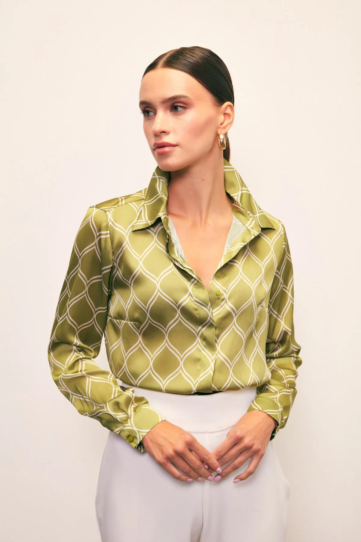 Patterned Classic Shirt - Green