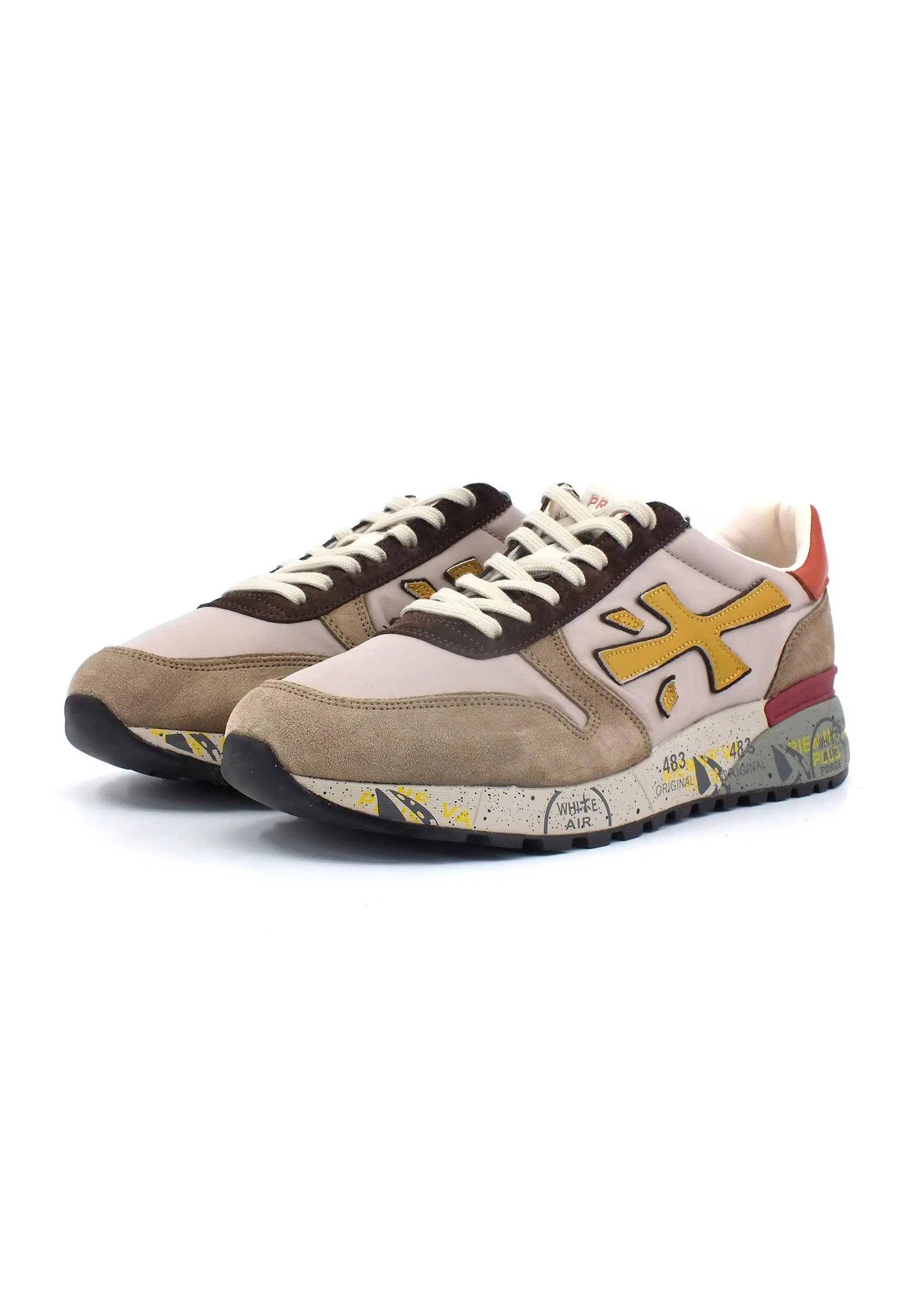 PREMIATA Sneaker Uomo Beige Brown MICK-6416