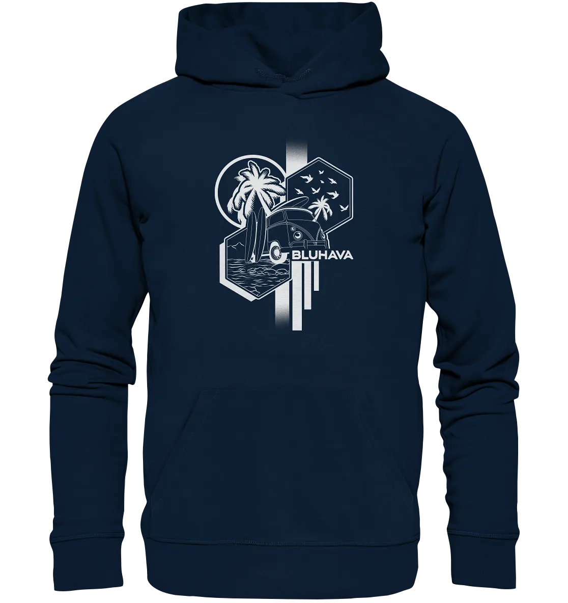 "Geometric Surf Dream" - Unisex Premium Organic Hoodie