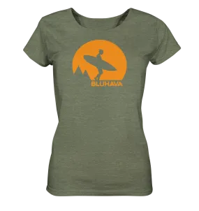 "Mountain Ocean Walk" - Damen Premium Organic Shirt (meliert)