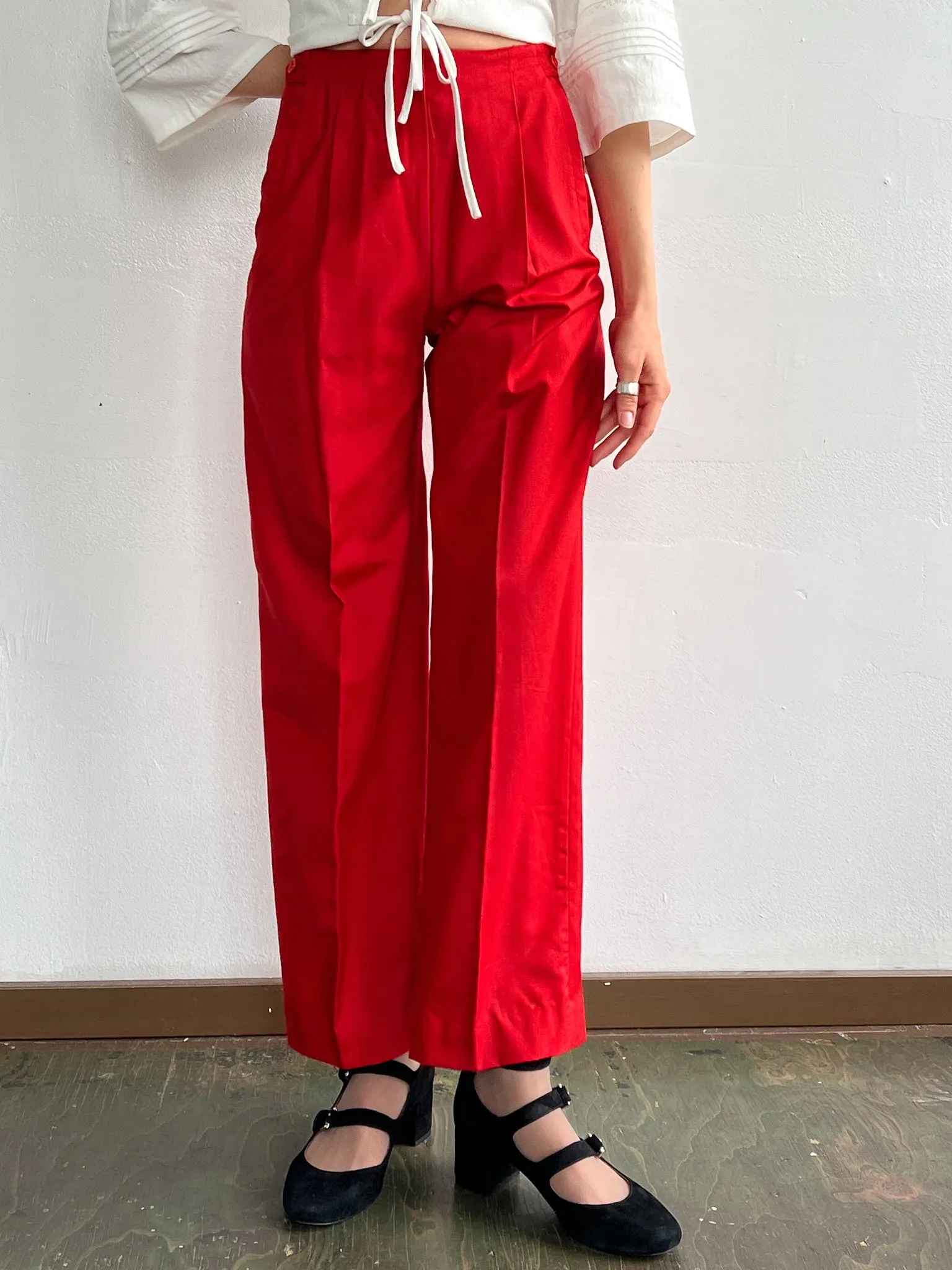 Red Silk Trousers (XS)