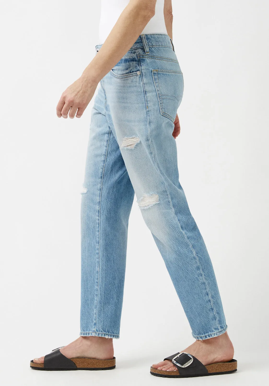 Relaxed Boyfriend Madison Women's Jeans in Used and Sanded - BL15871