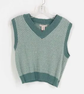 Size S Seafoam/White Chevron Sweaters Sweater