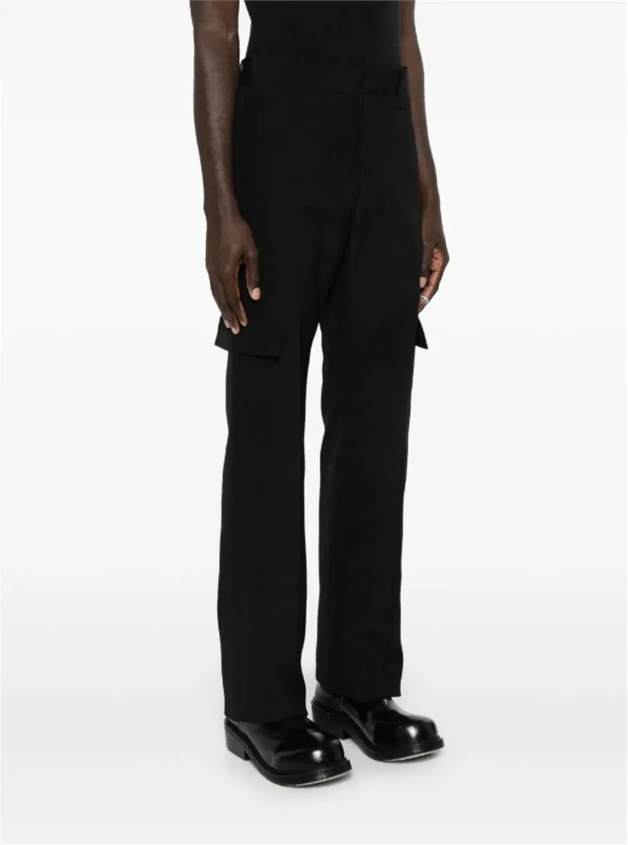 STRAIGHT-LEG WOOL TROUSERS