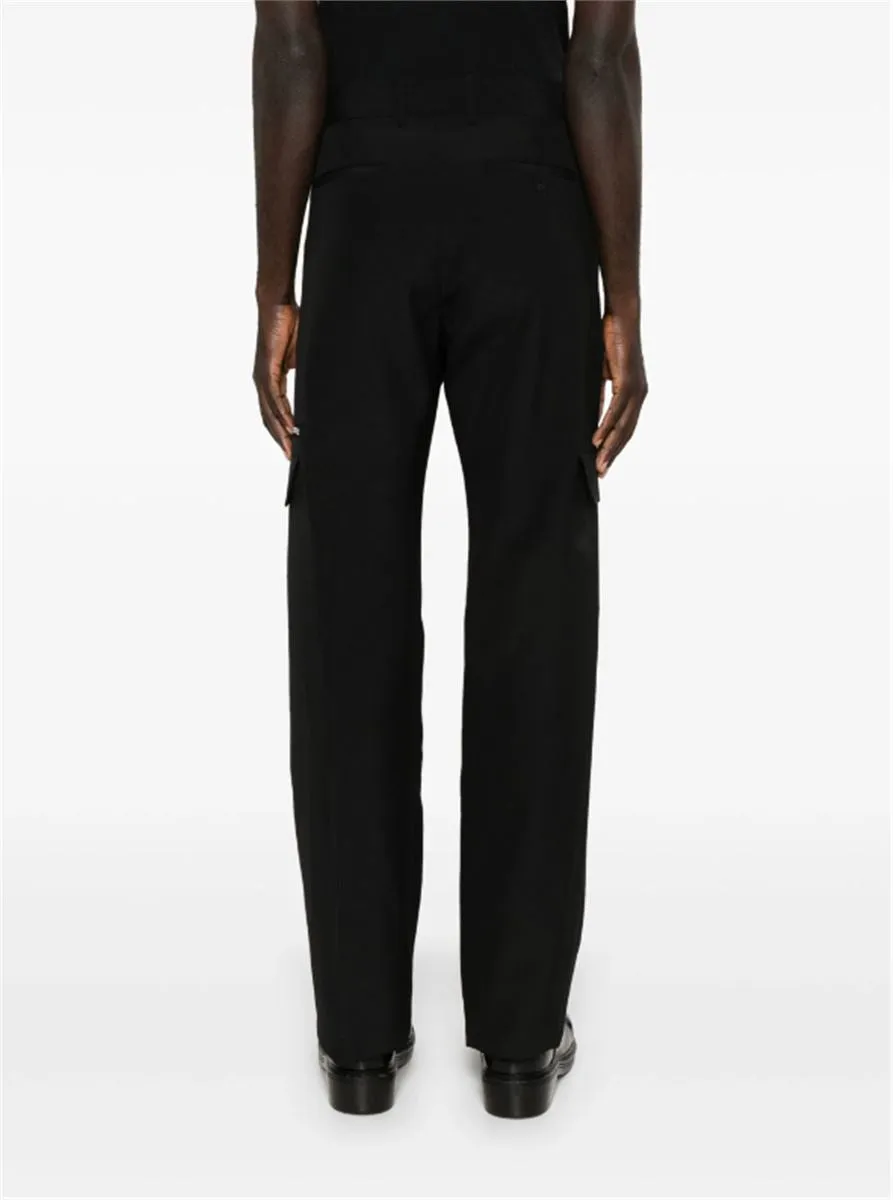 STRAIGHT-LEG WOOL TROUSERS