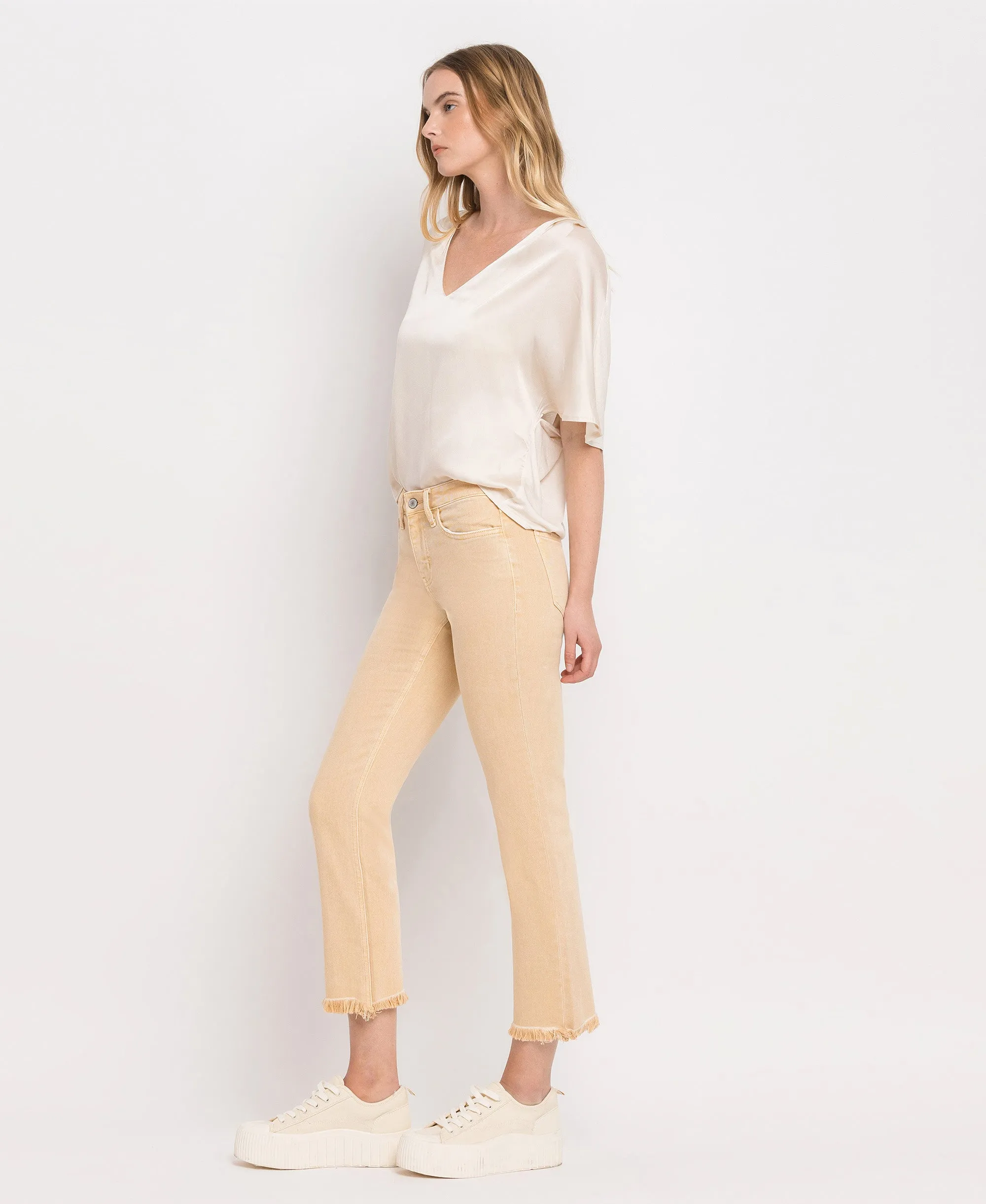 Sun Beige - Mid Rise Straight Jeans