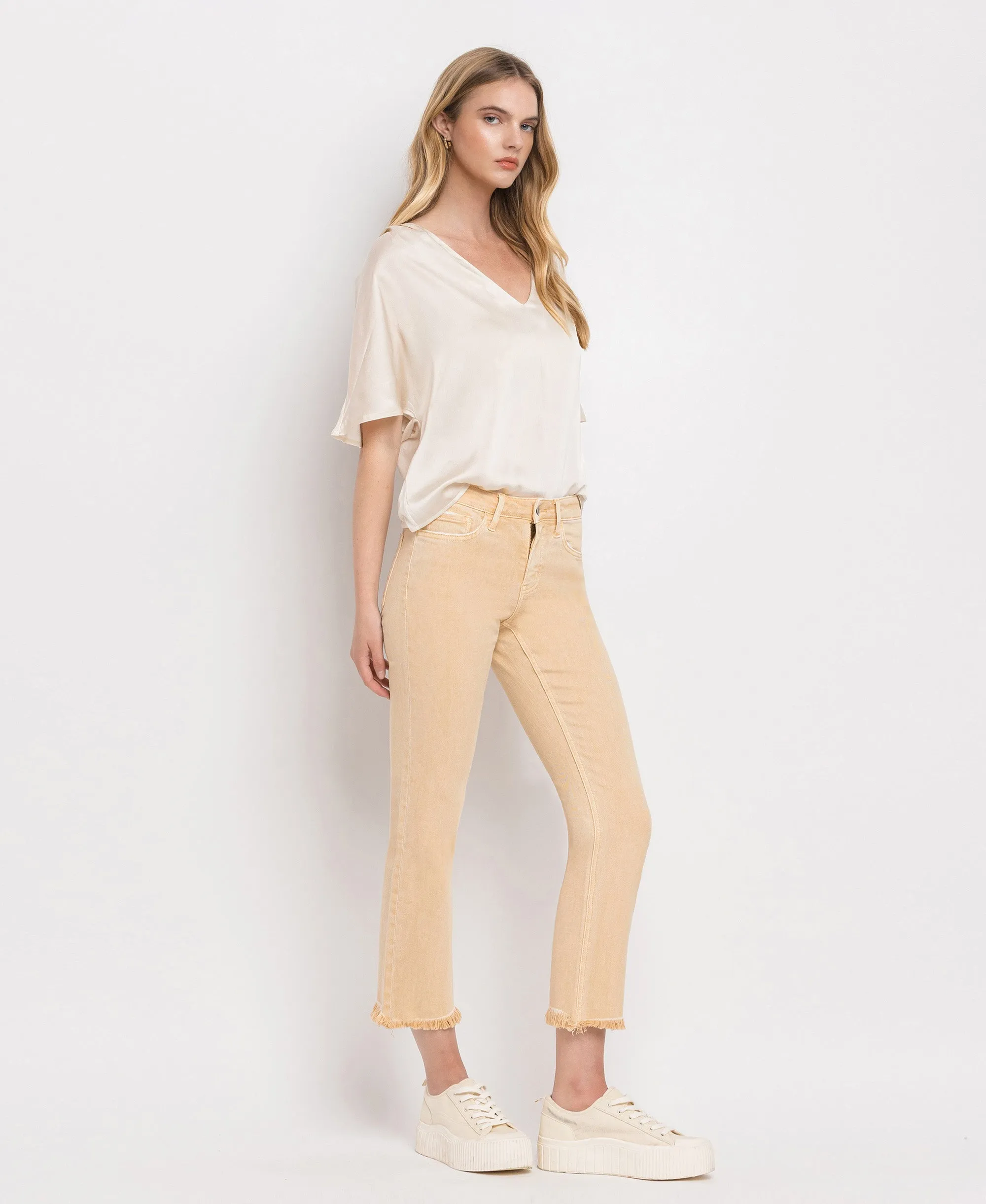 Sun Beige - Mid Rise Straight Jeans