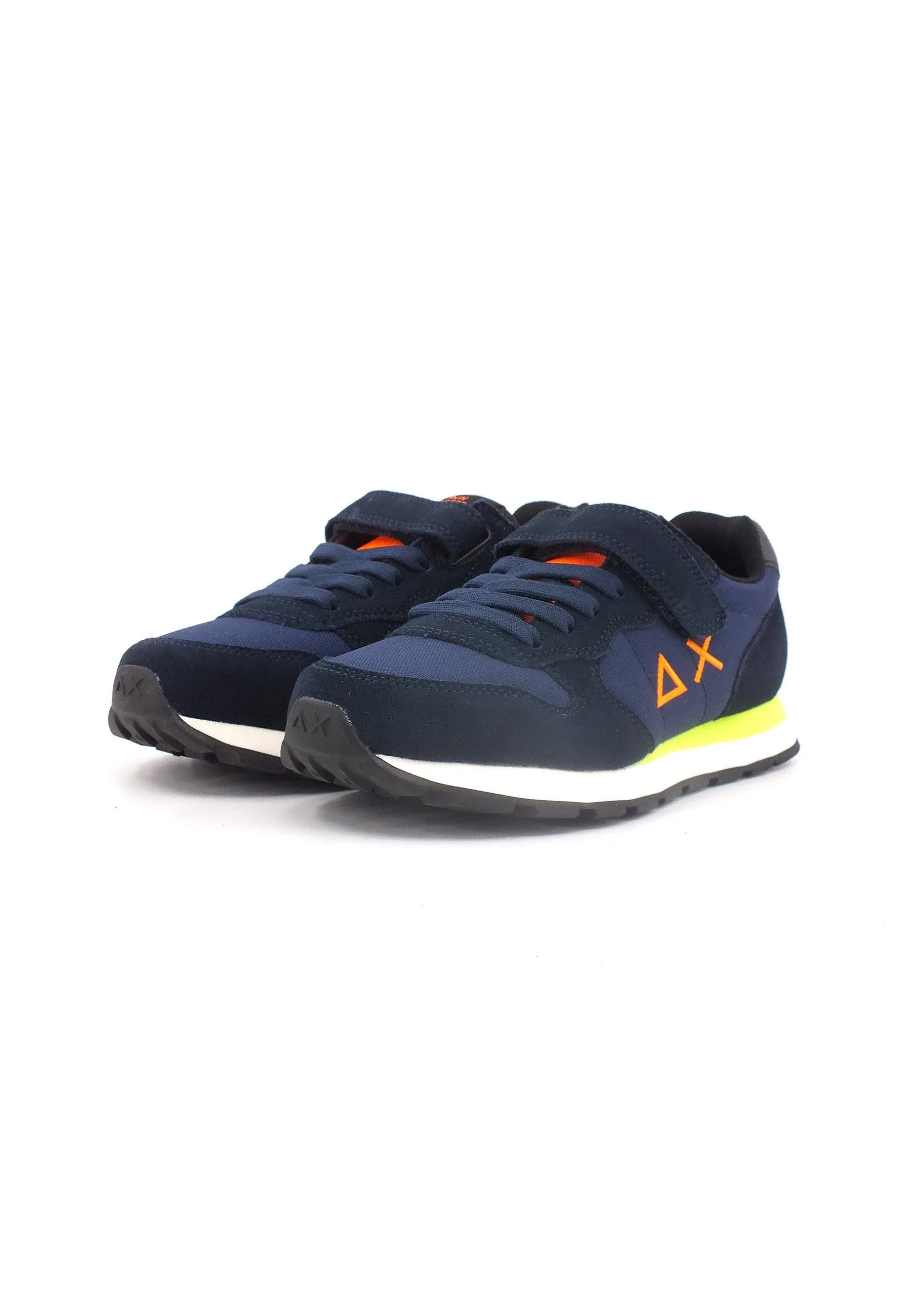 SUN68 Boy's Tom Fluo Sneaker Bimbo Navy Blue Z43302K