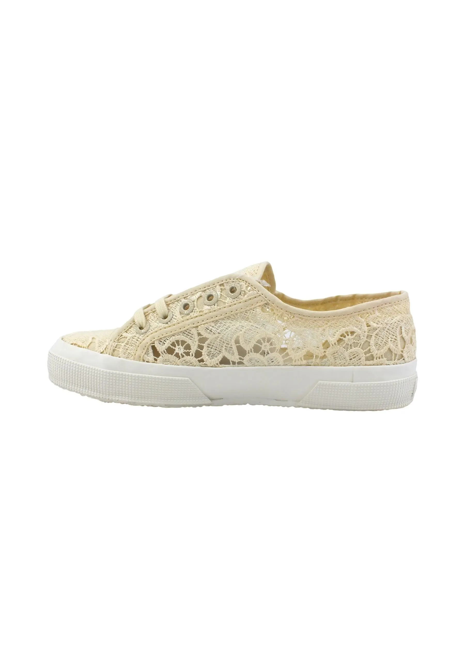 SUPERGA 2750 Macrame Pizzo Sneaker Donna Beige Eggshell S81219W