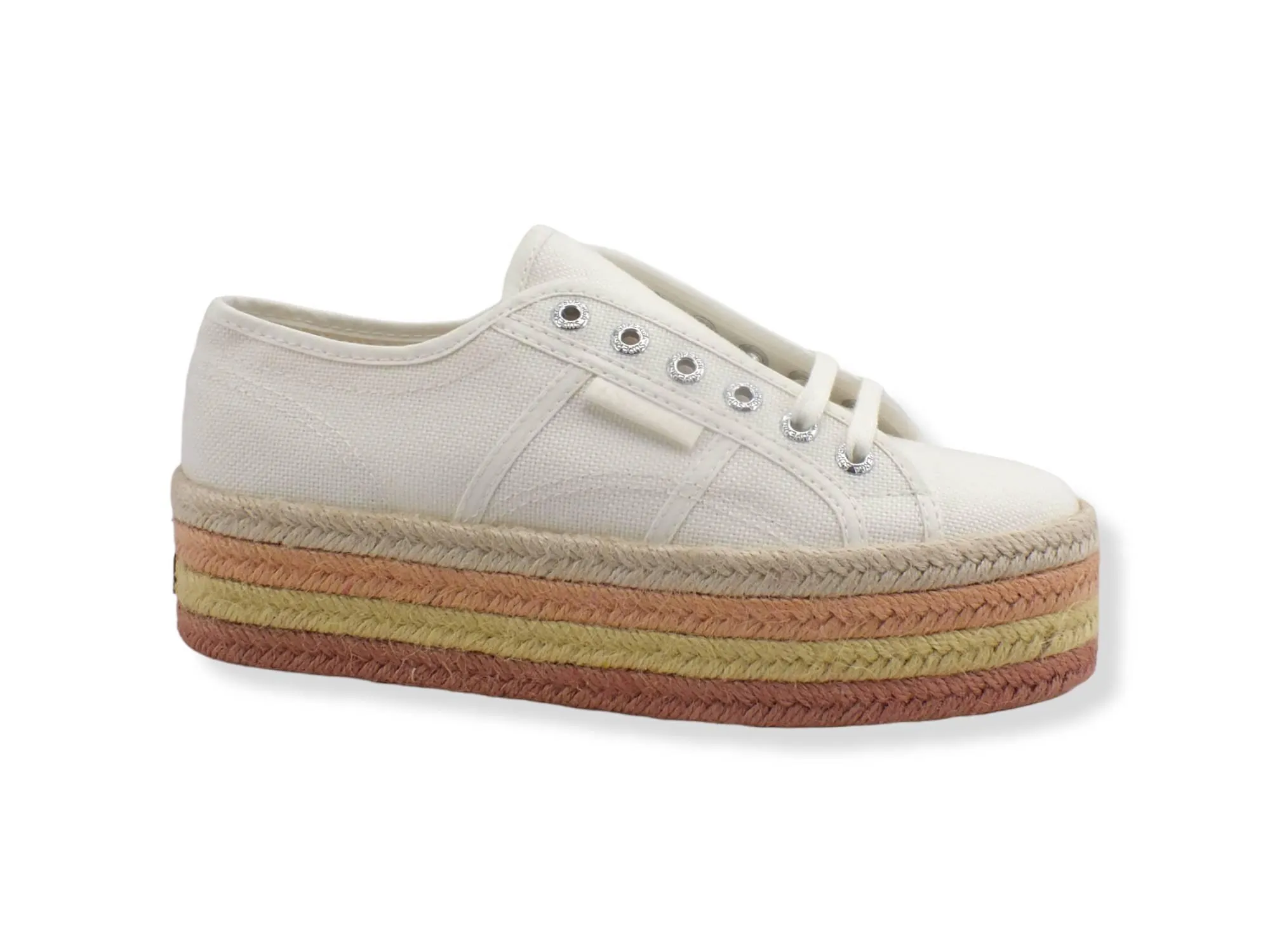 SUPERGA 2790 Multicolor Rope Sneaker White Avorio Apricot Multi S3114CW