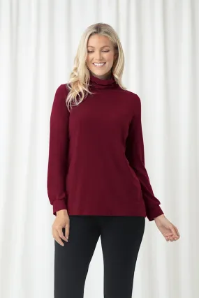 Sympli Turtle Neck Gathered Sleeve Top