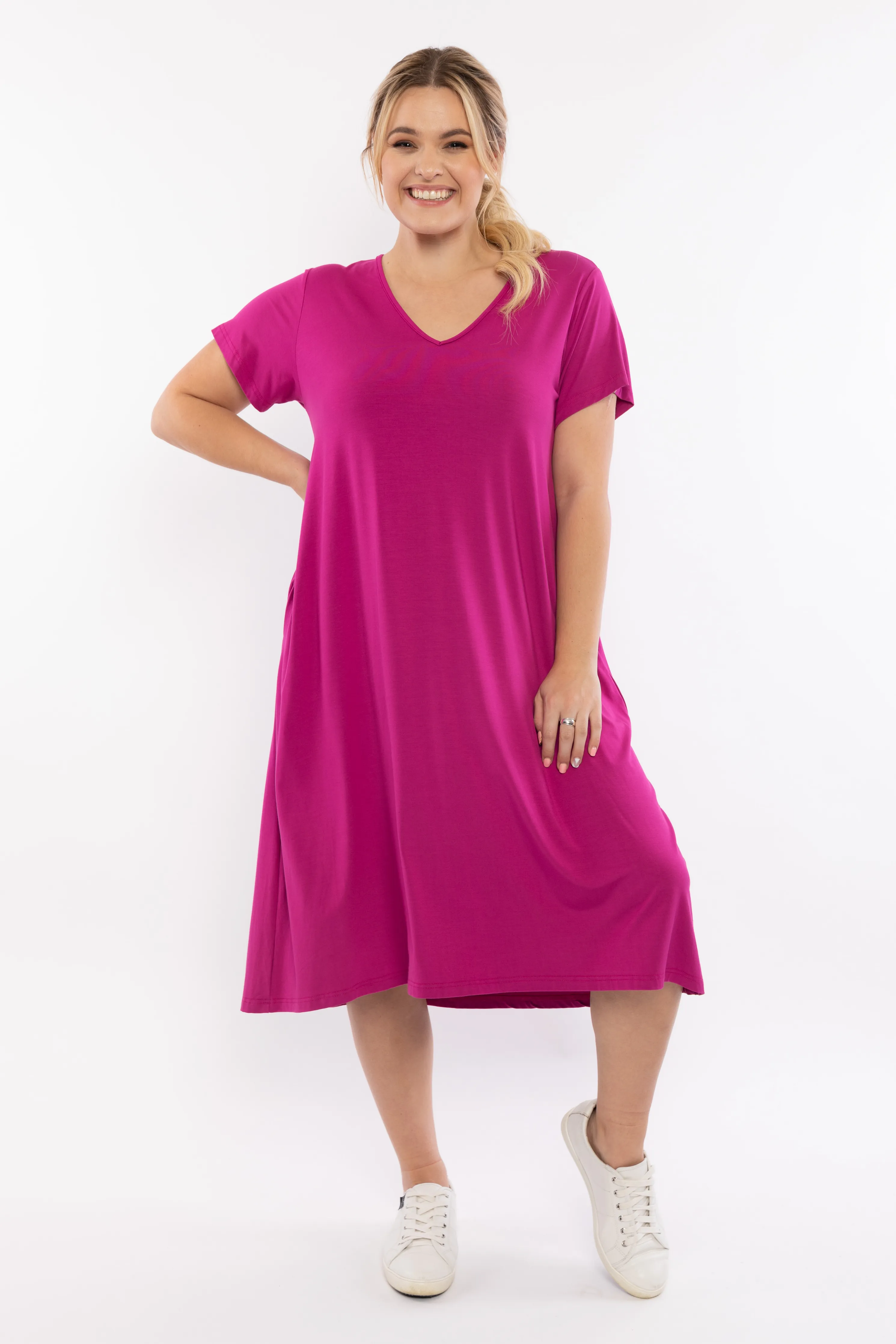 T-Shirt Dress in Pink Lake