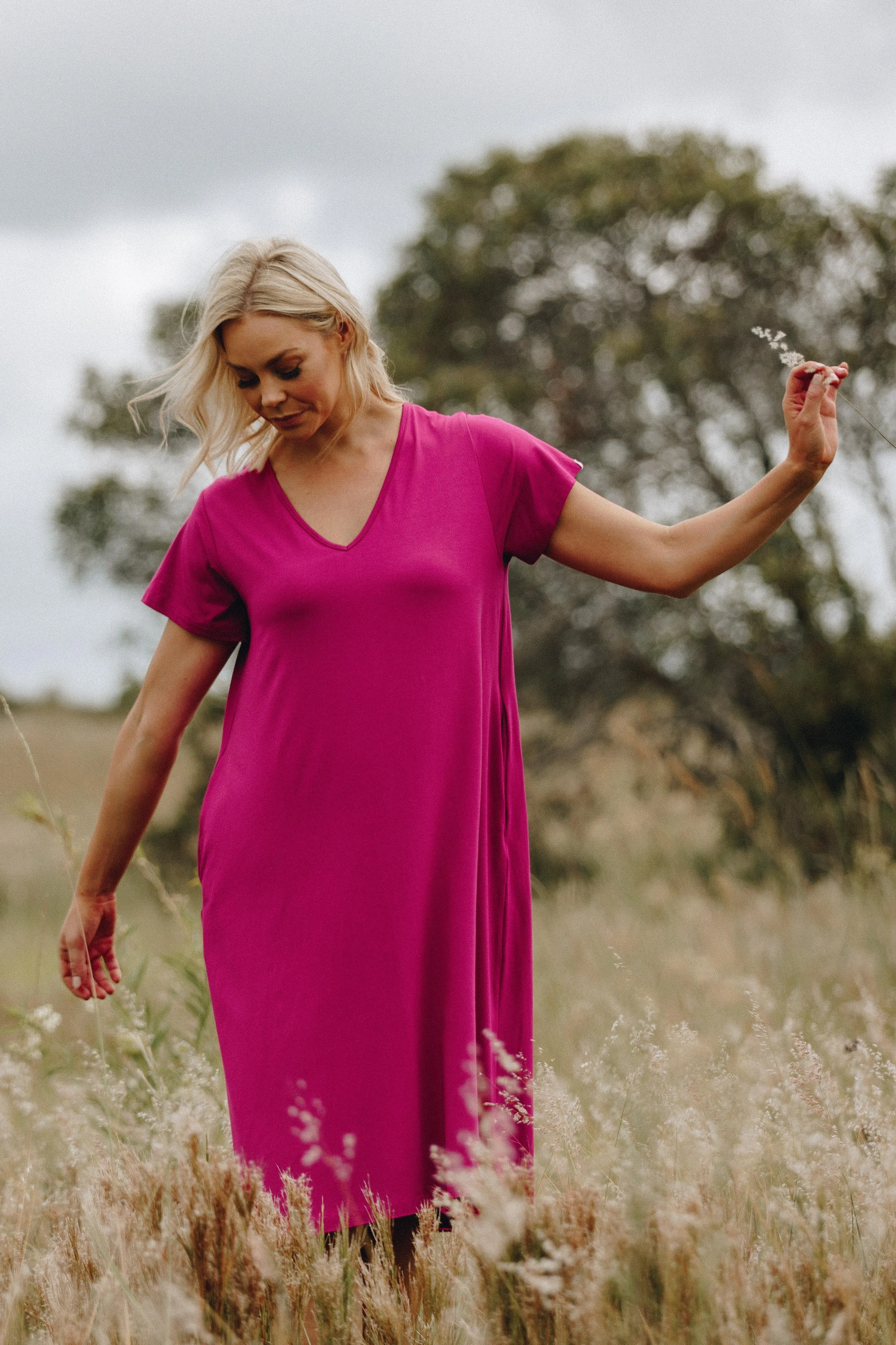 T-Shirt Dress in Pink Lake