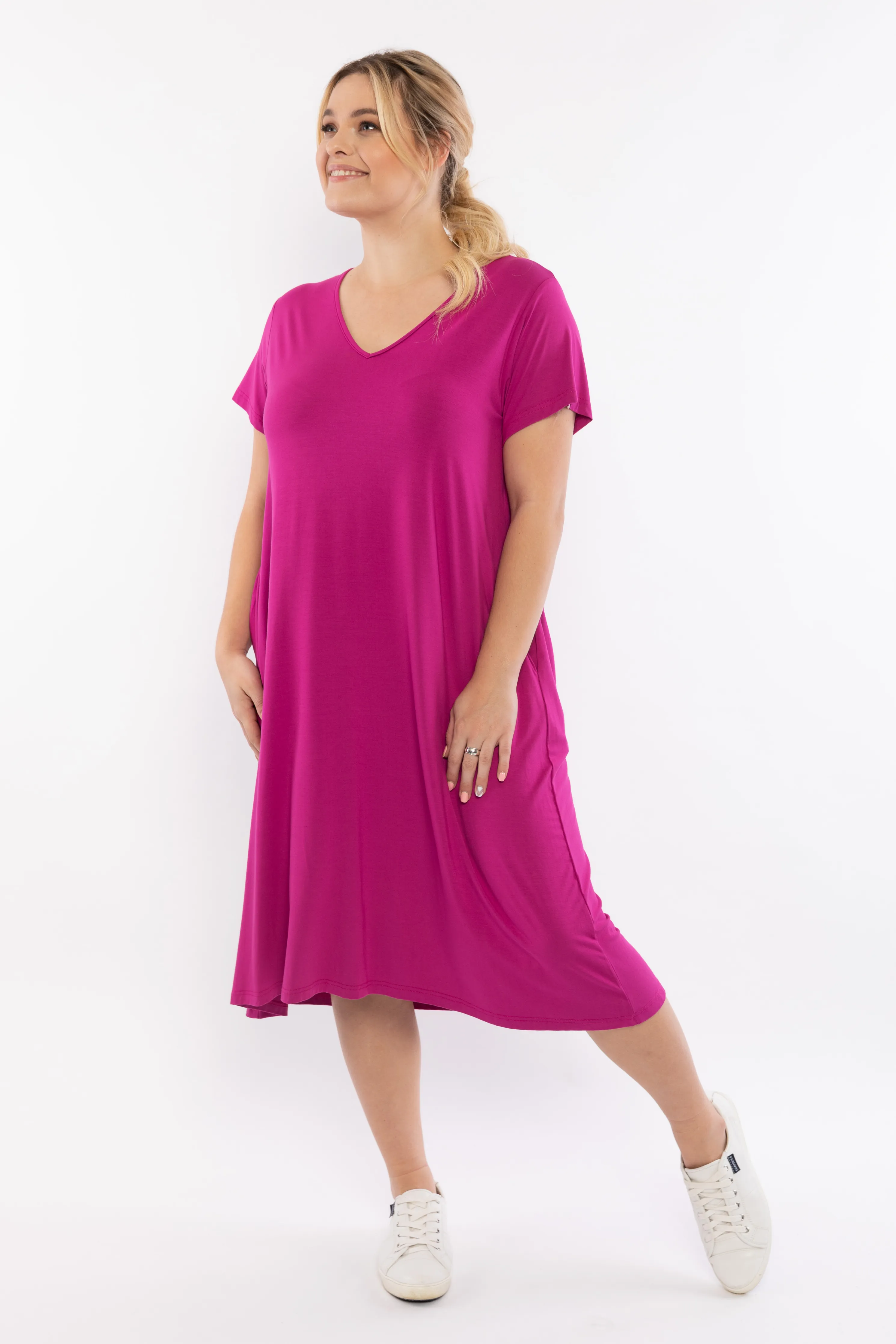 T-Shirt Dress in Pink Lake