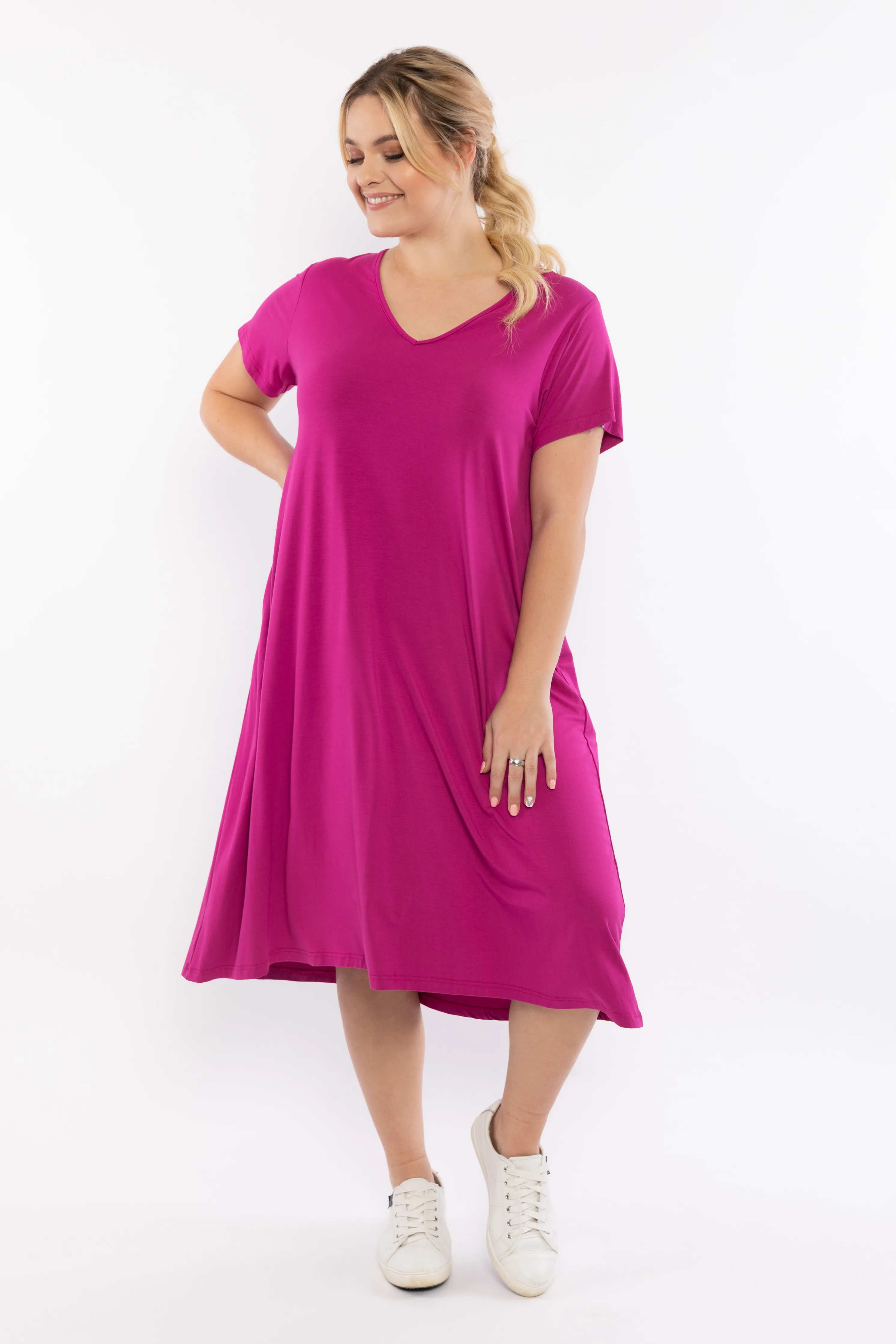 T-Shirt Dress in Pink Lake